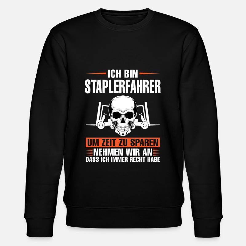 Staplerfahrer Beruf Gabelstapler Geschenk - Stanley/Stella Unisex Bio-Sweatshirt CHANGER  - Schwarz