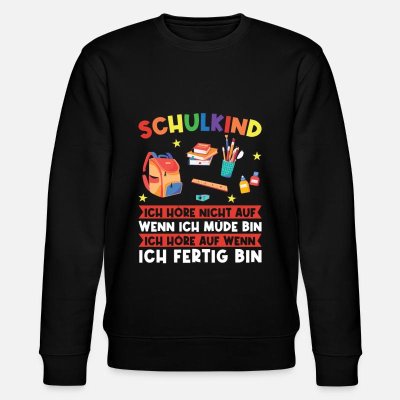 Schulkind Einschulung Schulstart Geschenk - Stanley/Stella Unisex Bio-Sweatshirt CHANGER  - Schwarz
