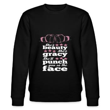 Women Boxing Idea Shell Punch You In The Face - Stanley/Stella Unisex Bio-Sweatshirt CHANGER  - Schwarz - Vorne - Nik (191cm) & Marisol (170cm)
