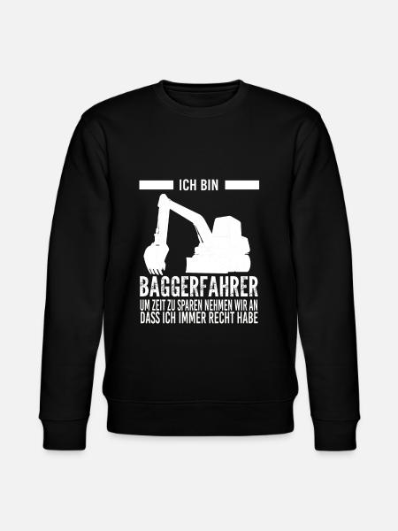 Baggerfahrer Bagger Fahrer Geschenk - Stanley/Stella Unisex Bio-Sweatshirt CHANGER  - Schwarz