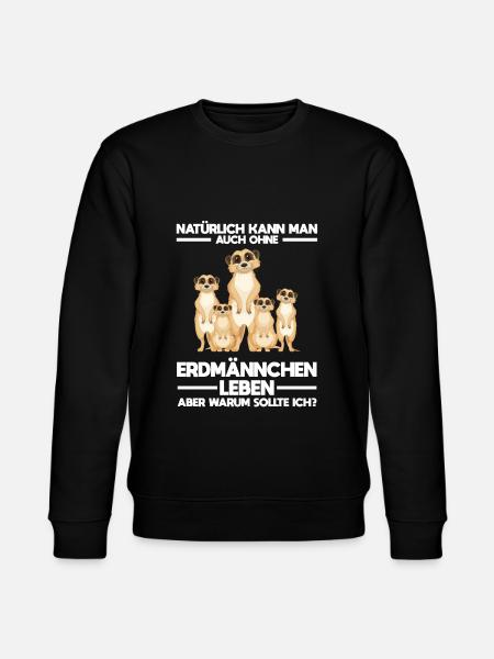 Tiere Erdmännchen Erdmännchene Geschenk - Stanley/Stella Unisex Bio-Sweatshirt CHANGER  - Schwarz