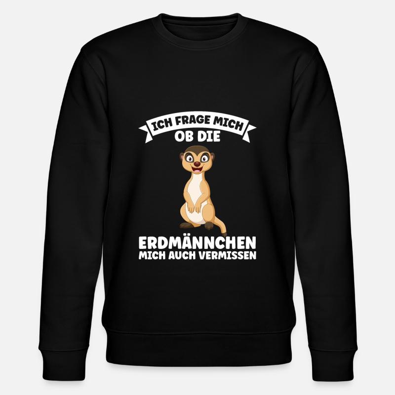 Tiere Erdmännchen Erdmännchene Geschenk - Stanley/Stella Unisex Bio-Sweatshirt CHANGER  - Schwarz