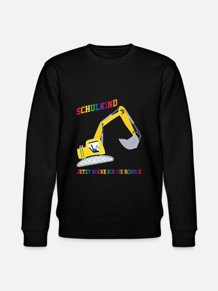 Schulkind Bagger Schulanfänger Geschenk - Stanley/Stella Unisex Bio-Sweatshirt CHANGER - Schwarz