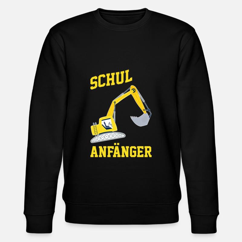 Schulkind Bagger Einschulung Geschenk - Stanley/Stella Unisex Bio-Sweatshirt CHANGER  - Schwarz