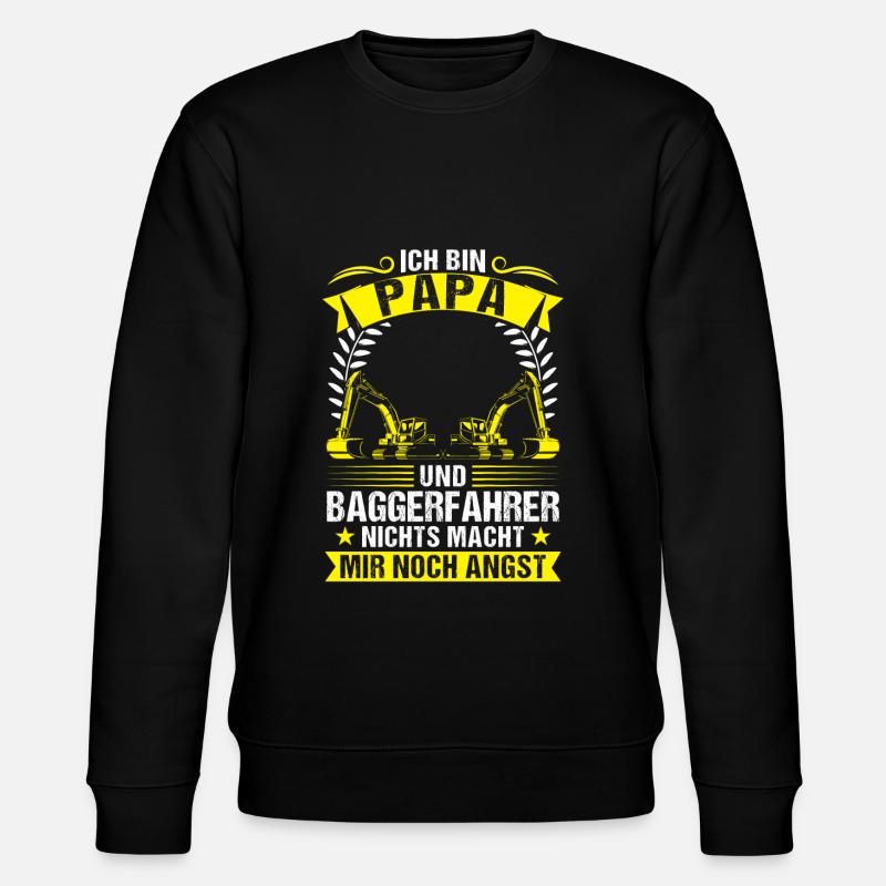 Baggerfahrer Papa Bagger-Fahrer Geschenk - Stanley/Stella Unisex Bio-Sweatshirt CHANGER - Schwarz