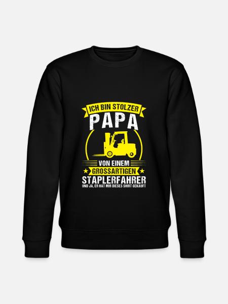 Staplerfahrer Papa Gabelstaplerfahrer Geschenk - Stanley/Stella Unisex Bio-Sweatshirt CHANGER - Schwarz