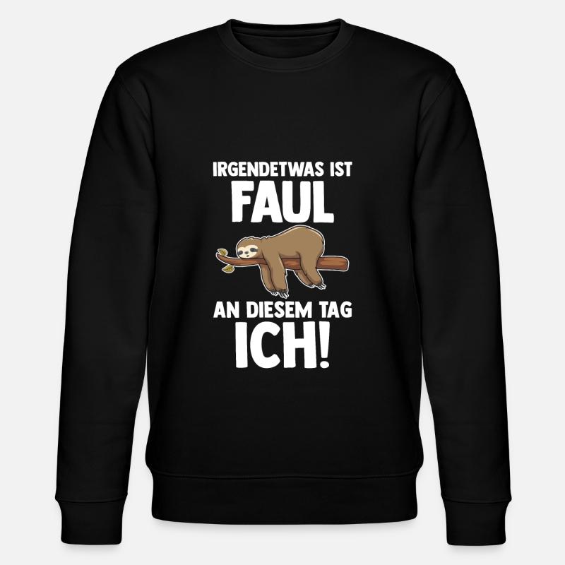Faultier Faul Fauler Geschenk - Stanley/Stella Unisex Bio-Sweatshirt CHANGER  - Schwarz