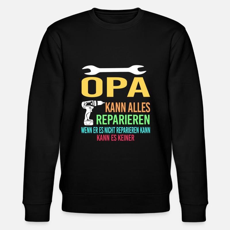 Opa Familie Großvater Geschenk - Stanley/Stella Unisex Bio-Sweatshirt CHANGER  - Schwarz