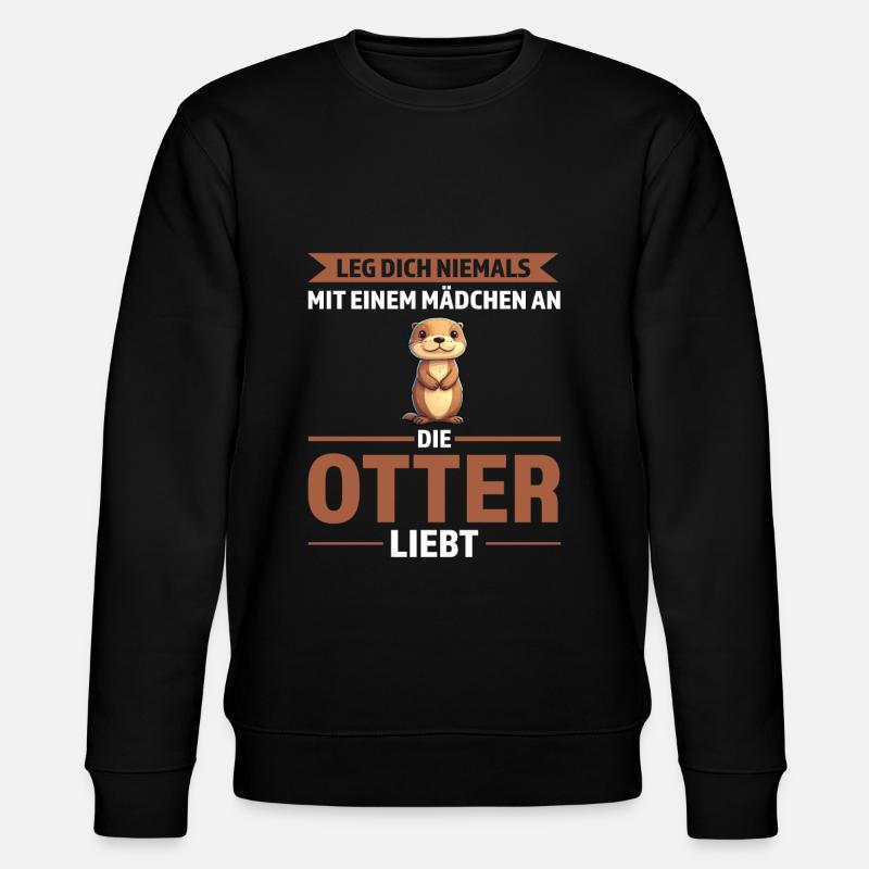 Otter Mädchen Otter Mädchen Geschenk - Stanley/Stella Unisex Bio-Sweatshirt CHANGER  - Schwarz