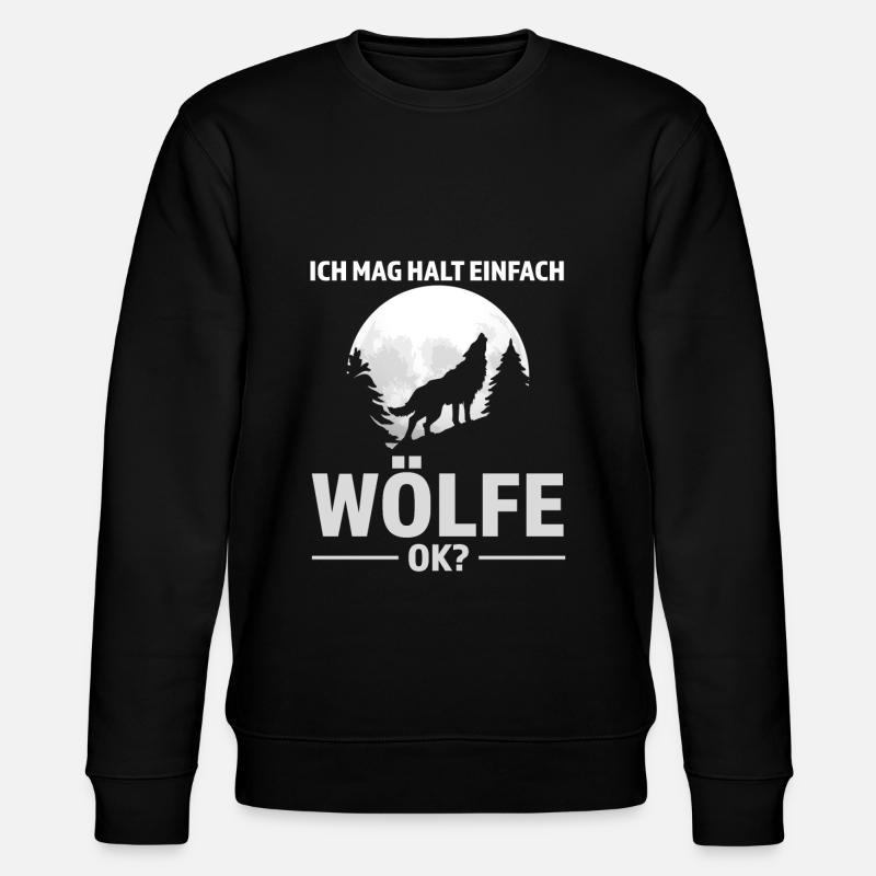 Wolf Tier Wolfsrudel Geschenk - Stanley/Stella Unisex Bio-Sweatshirt CHANGER  - Schwarz