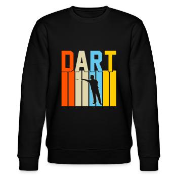 dart retro design dart Geschenk - Stanley/Stella Unisex Bio-Sweatshirt CHANGER  - Schwarz - Vorne - Nik (191cm) & Marisol (170cm)
