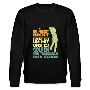 Golfspieler Sport Golfsport Geschenk - Stanley/Stella Unisex Bio-Sweatshirt CHANGER  - Schwarz - Vorne - Nik (191cm) & Marisol (170cm)