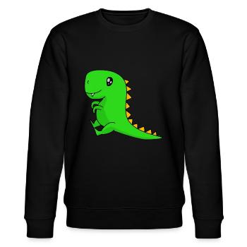 Dinosaures - Sweat bio CHANGER Stanley/Stella Unisexe - noir - Devant - Nik (191cm) & Marisol (170cm)