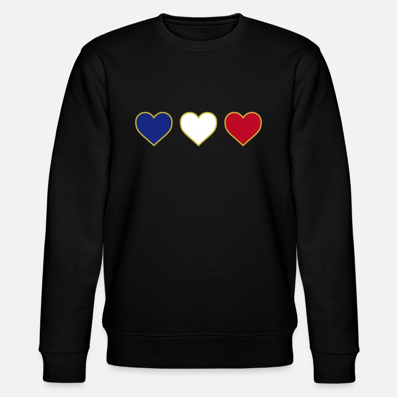 Ich liebe Frankreich Herz - Stanley/Stella Unisex Bio-Sweatshirt CHANGER  - Schwarz