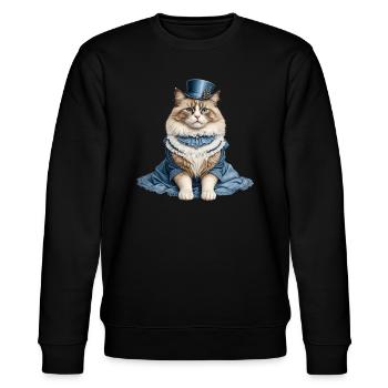 Schöne Katzendame - Stanley/Stella Unisex Bio-Sweatshirt CHANGER  - Schwarz - Vorne - Nik (191cm) & Marisol (170cm)