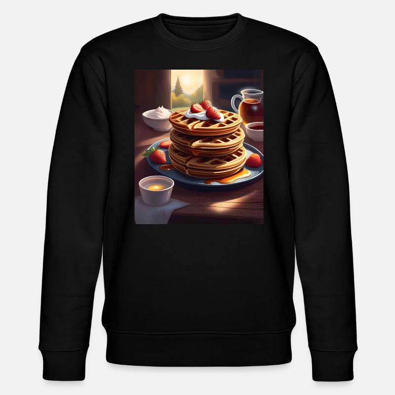 Frühstücks-Pfannkuchen - Stanley/Stella Unisex Bio-Sweatshirt CHANGER  - Schwarz
