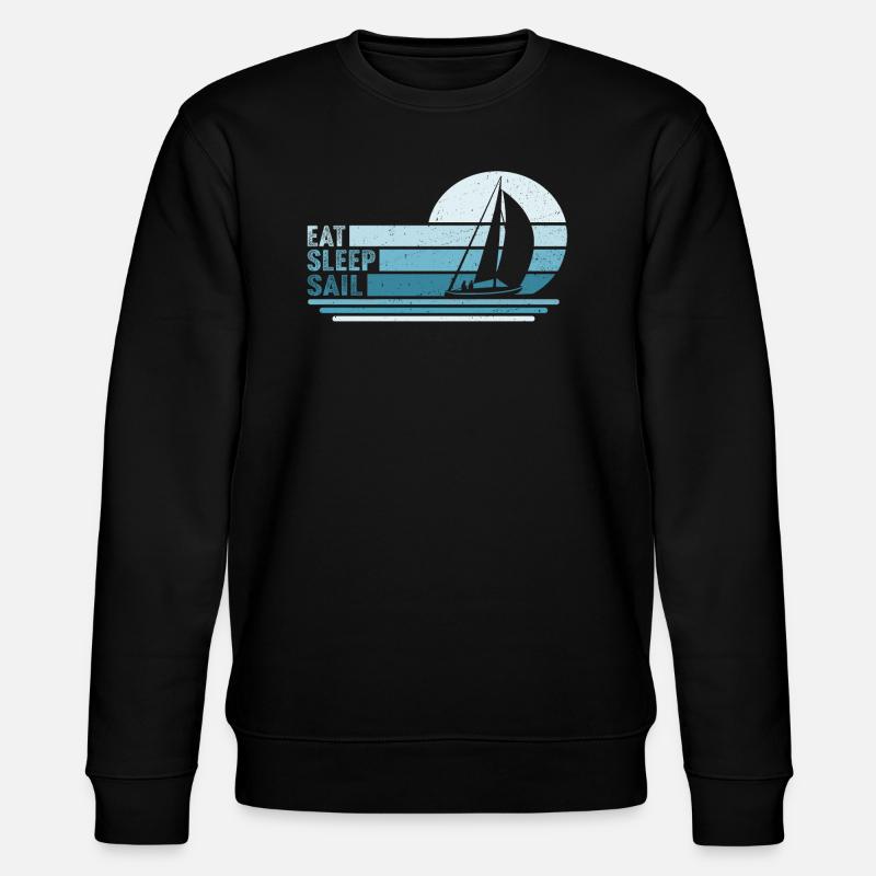 Eat Sleep Sail - Stanley/Stella Unisex Bio-Sweatshirt CHANGER  - Schwarz
