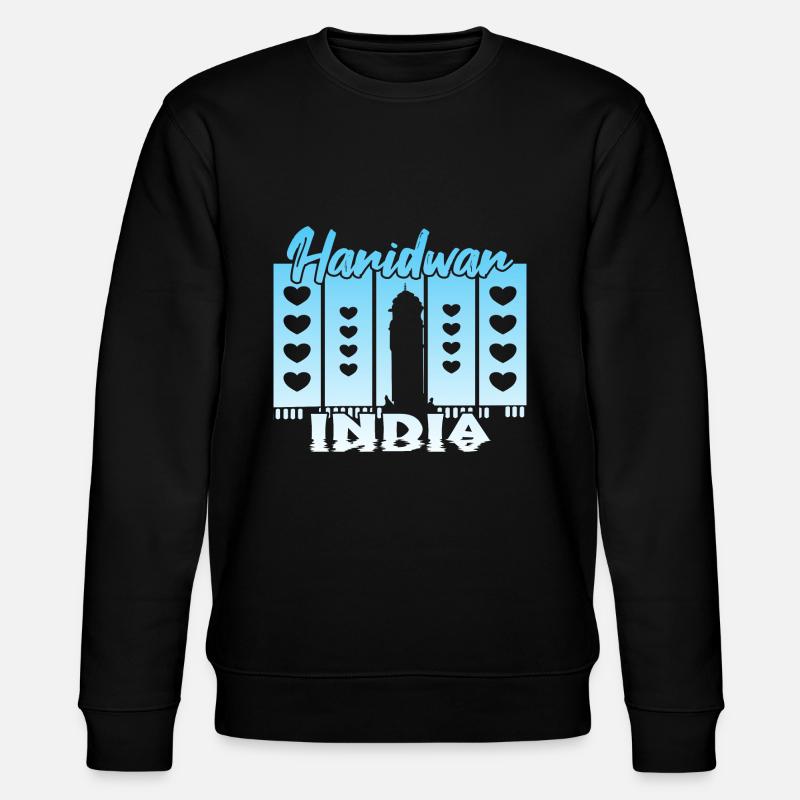 Haridwar India Sunset - Stanley/Stella CHANGER Unisex Organic Sweatshirt - black