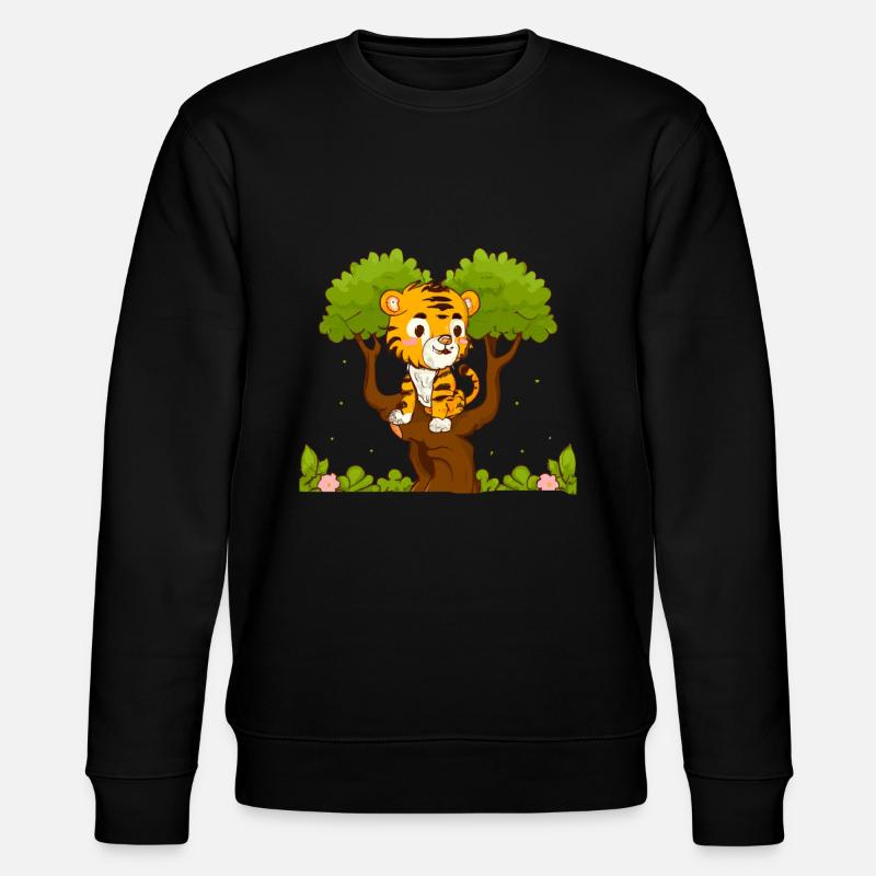 Tiger on a tree - Stanley/Stella CHANGER Unisex Organic Sweatshirt - black