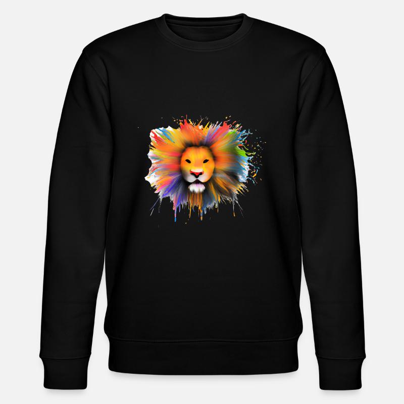Bunter Löwe - Stanley/Stella Unisex Bio-Sweatshirt CHANGER  - Schwarz