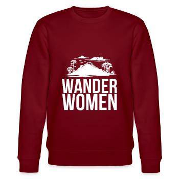 Wander Women - Stanley/Stella Unisex Bio-Sweatshirt CHANGER  - Burgunderrot - Vorne - Nik (191cm) & Marisol (170cm)