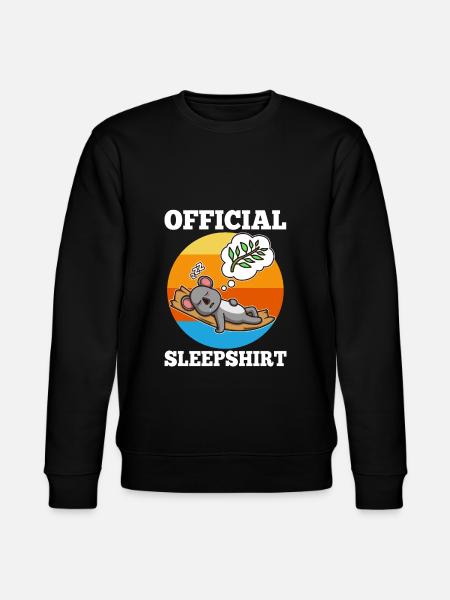 Official Sleeping Shirt Koala - Stanley/Stella CHANGER Unisex Organic Sweatshirt - black