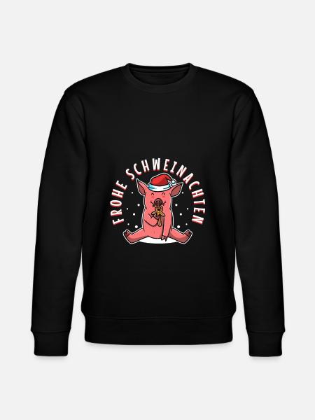 Frohe Schweinachten - Stanley/Stella Unisex Bio-Sweatshirt CHANGER  - Schwarz