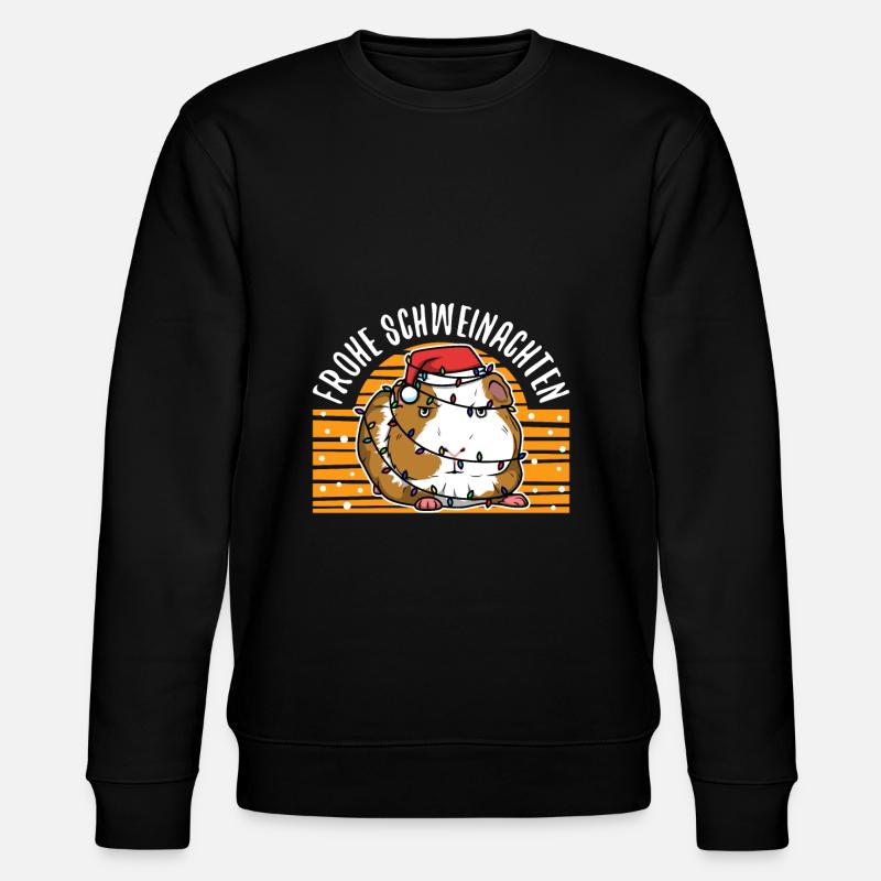 Frohe Schweinachten - Stanley/Stella Unisex Bio-Sweatshirt CHANGER  - Schwarz