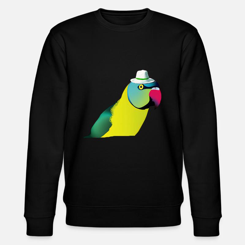 Indischer Ringelhals Papagei - Stanley/Stella Unisex Bio-Sweatshirt CHANGER  - Schwarz