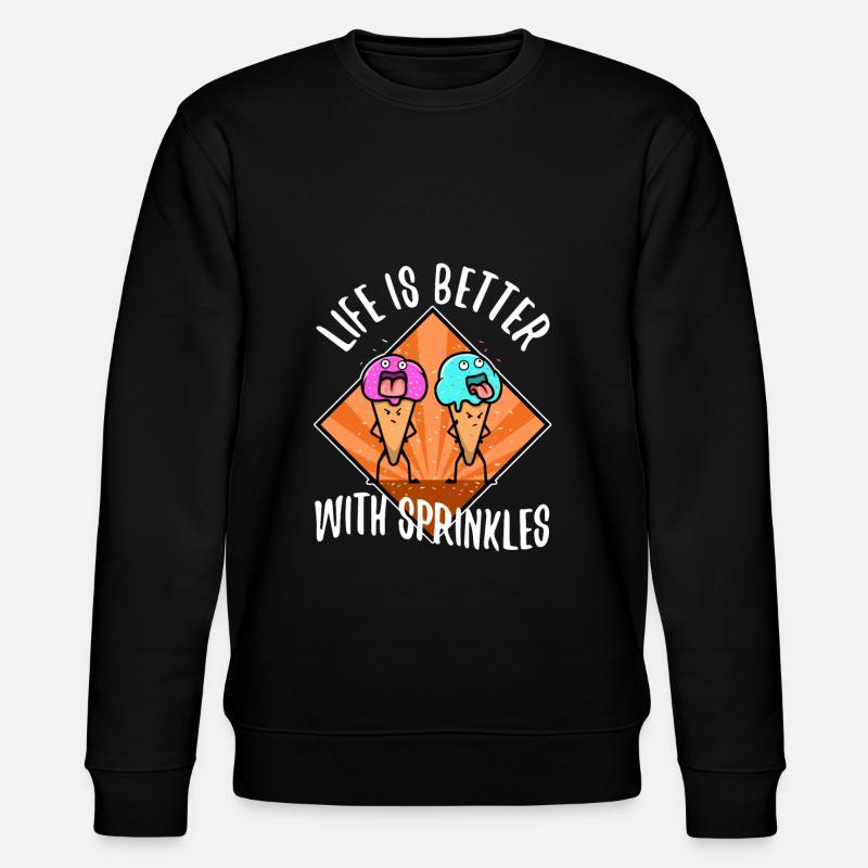 Life Is Better With Sprinkles - Stanley/Stella Unisex Bio-Sweatshirt CHANGER  - Schwarz