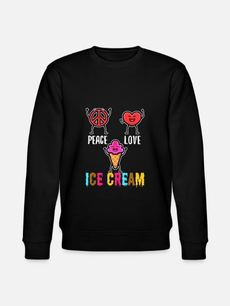 Crème glacée Peace Love - Sweat bio CHANGER Stanley/Stella Unisexe - noir