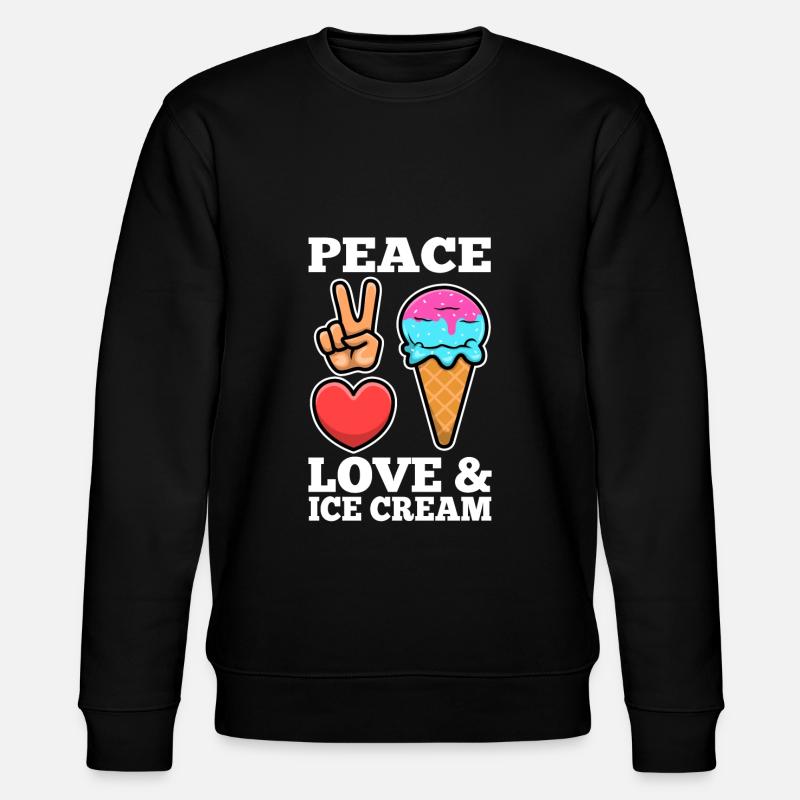 Peace Love Ice Cream - Stanley/Stella Unisex Bio-Sweatshirt CHANGER - Schwarz
