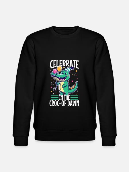 Celebrate until the croc-of dawn - Stanley/Stella CHANGER Unisex Organic Sweatshirt - black