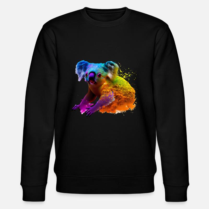 Koala in Farbexplosion - Stanley/Stella Unisex Bio-Sweatshirt CHANGER  - Schwarz