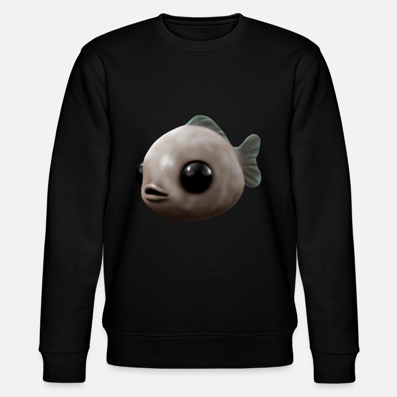 Kleiner dicker Fisch - Stanley/Stella Unisex Bio-Sweatshirt CHANGER  - Schwarz