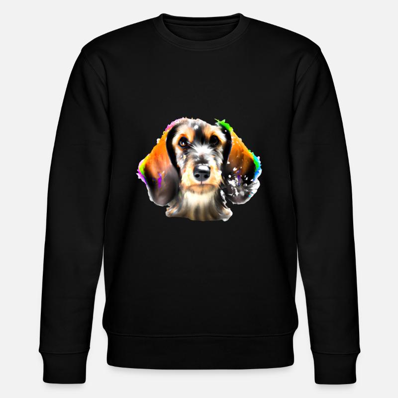 Bunter Dackel - Stanley/Stella Unisex Bio-Sweatshirt CHANGER  - Schwarz