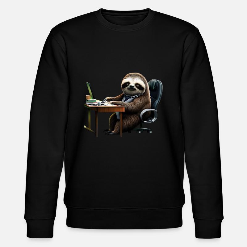 Office Sloth - Stanley/Stella CHANGER Unisex Organic Sweatshirt - black