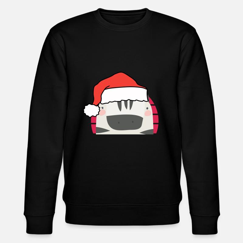 Christmas Zebra - Stanley/Stella CHANGER Unisex Organic Sweatshirt - black