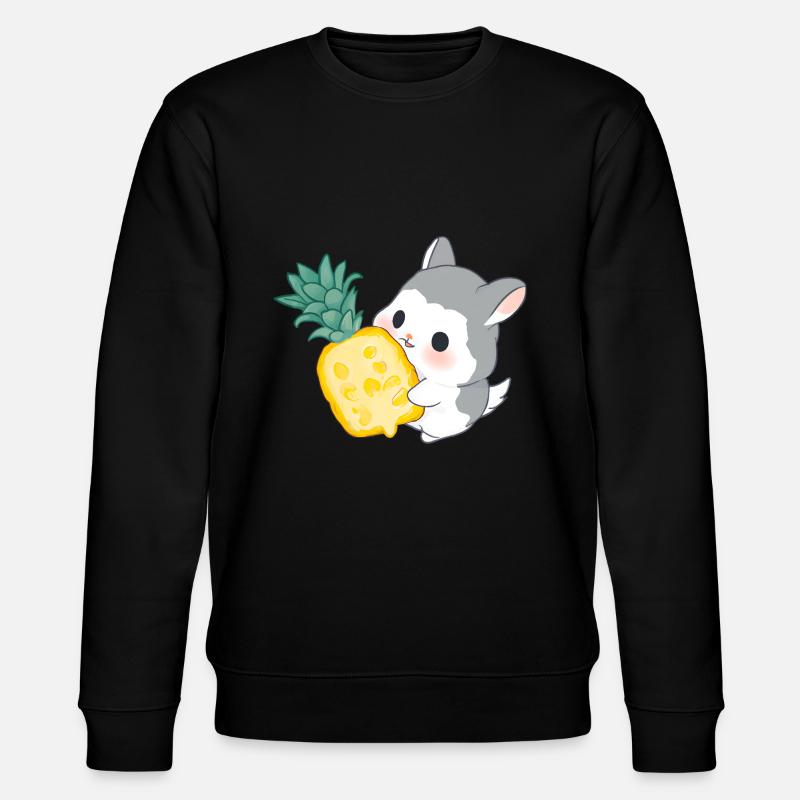 Chinchilla liebt Ananas - Stanley/Stella Unisex Bio-Sweatshirt CHANGER  - Schwarz