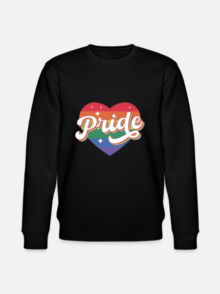 Pride Rainbow Heart - Stanley/Stella CHANGER Unisex Organic Sweatshirt - black