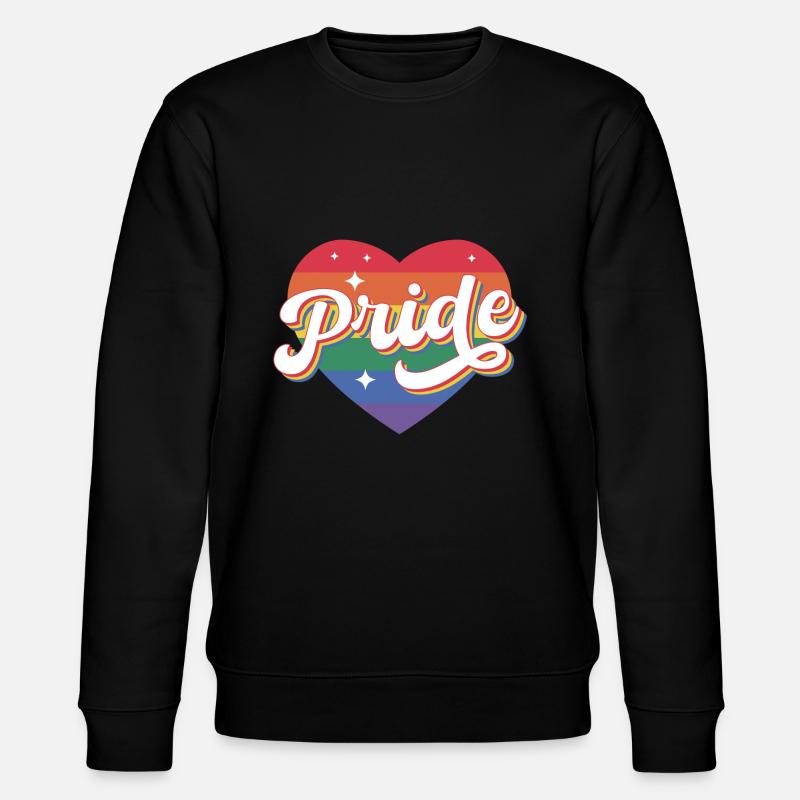 Pride Regenbogen Herz - Stanley/Stella Unisex Bio-Sweatshirt CHANGER  - Schwarz
