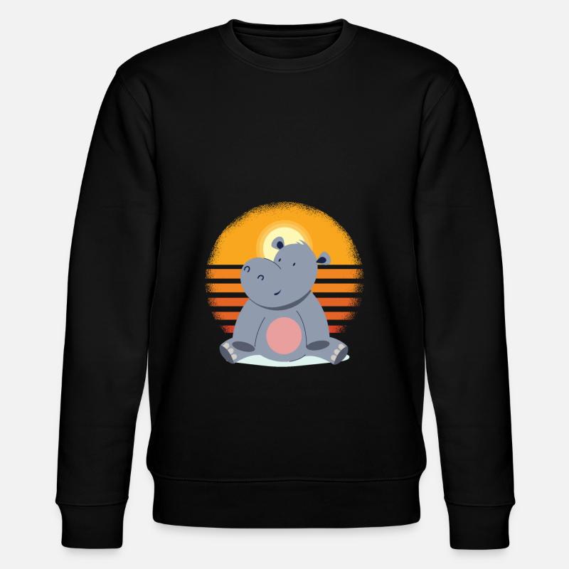 Hippo Baby Nilpferd - Stanley/Stella Unisex Bio-Sweatshirt CHANGER  - Schwarz