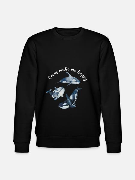 Orca siger til orca elskere - Stanley/Stella økologisk unisex-sweatshirt CHANGER  - sort