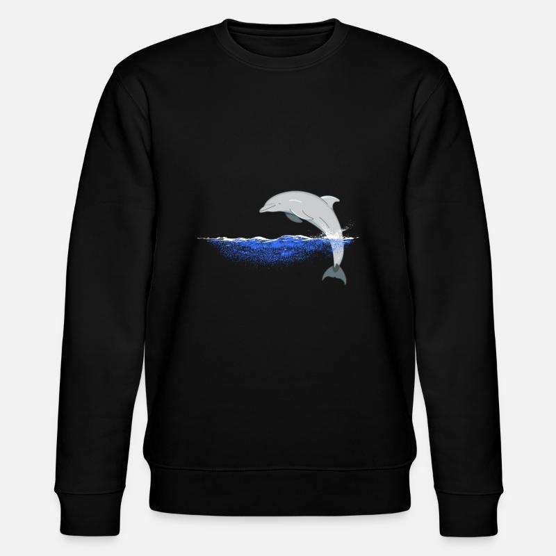 Jumping dolphin dolphins design - Stanley/Stella CHANGER Unisex Organic Sweatshirt - black