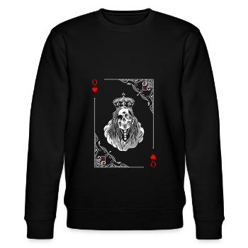 Kartensymbole Spielkarten Herz Dame Kartenspiel - Stanley/Stella Unisex Bio-Sweatshirt CHANGER  - Schwarz - Vorne - Nik (191cm) & Marisol (170cm)