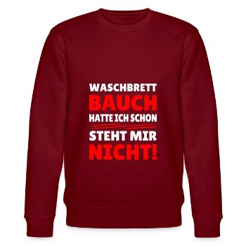 waschbrettbauch hatte ich schon, steht mir nicht - Stanley/Stella Unisex Bio-Sweatshirt CHANGER  - Burgunderrot - Vorne - Nik (191cm) & Marisol (170cm)