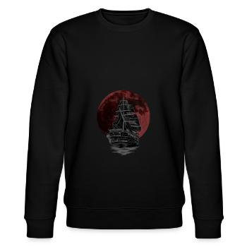 Ein Schiff in der Nacht und ein blutroter Mond - Stanley/Stella Unisex Bio-Sweatshirt CHANGER  - Schwarz - Vorne - Nik (191cm) & Marisol (170cm)
