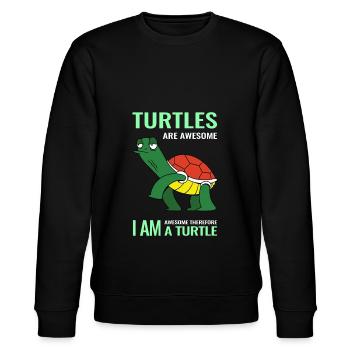 Les tortues sont géniales je suis génial donc je suis un - Sweat bio CHANGER Stanley/Stella Unisexe - noir - Devant - Nik (191cm) & Marisol (170cm)
