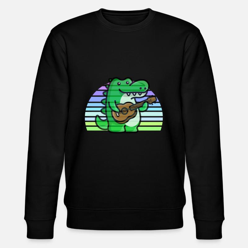 Alligator Guitar Sunset - Stanley/Stella CHANGER Unisex Organic Sweatshirt - black