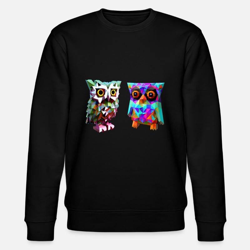 Polygon Eulen - Stanley/Stella Unisex Bio-Sweatshirt CHANGER  - Schwarz
